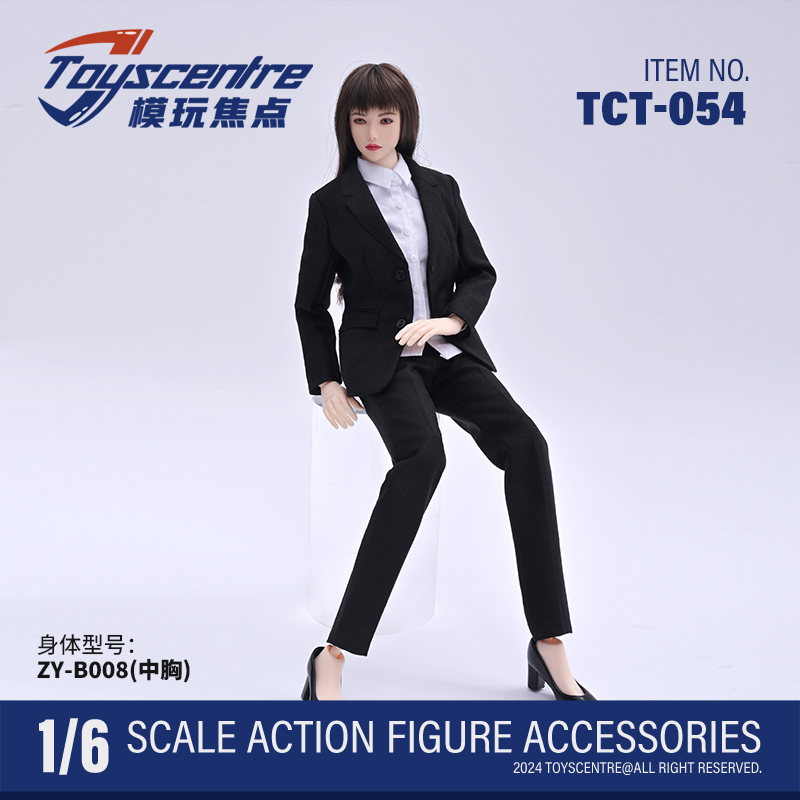 TCT-054女款1/6黑色西装裤套装