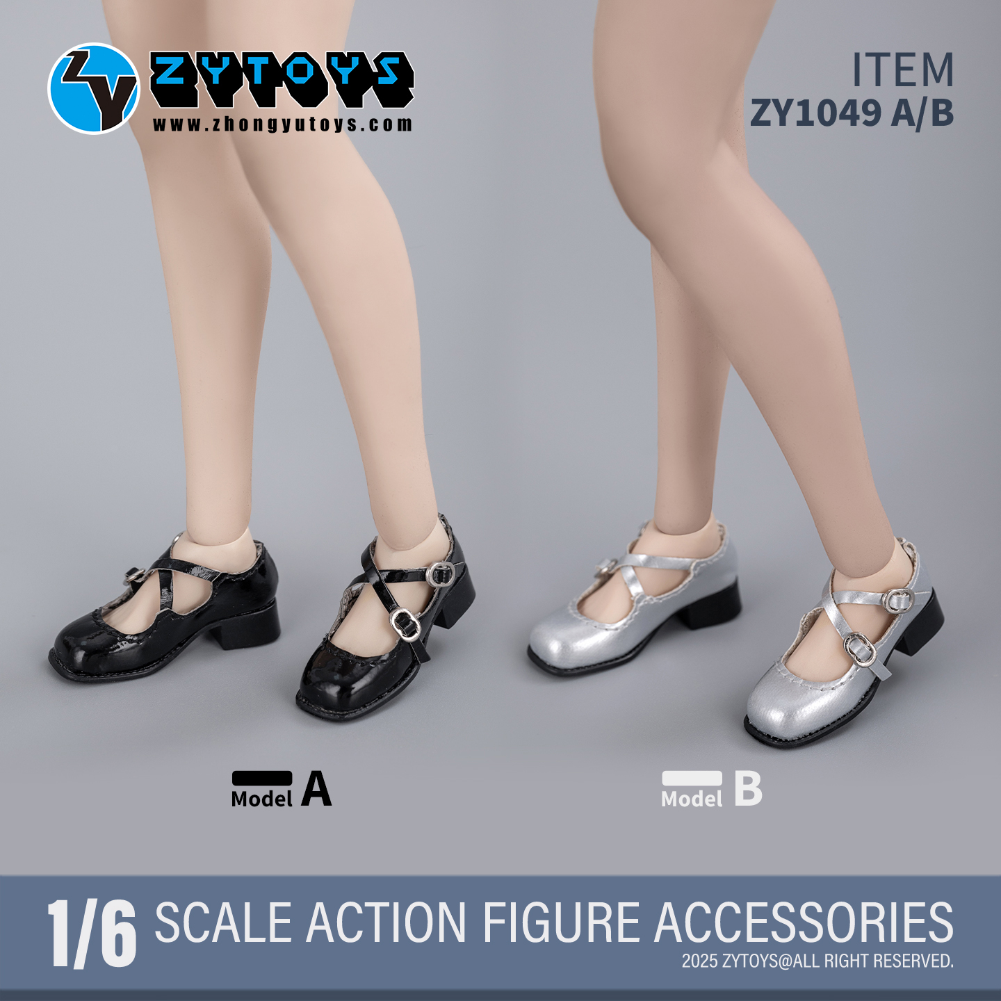 ZYTOYS 1/6 ZY1049交叉带JK圆头皮鞋