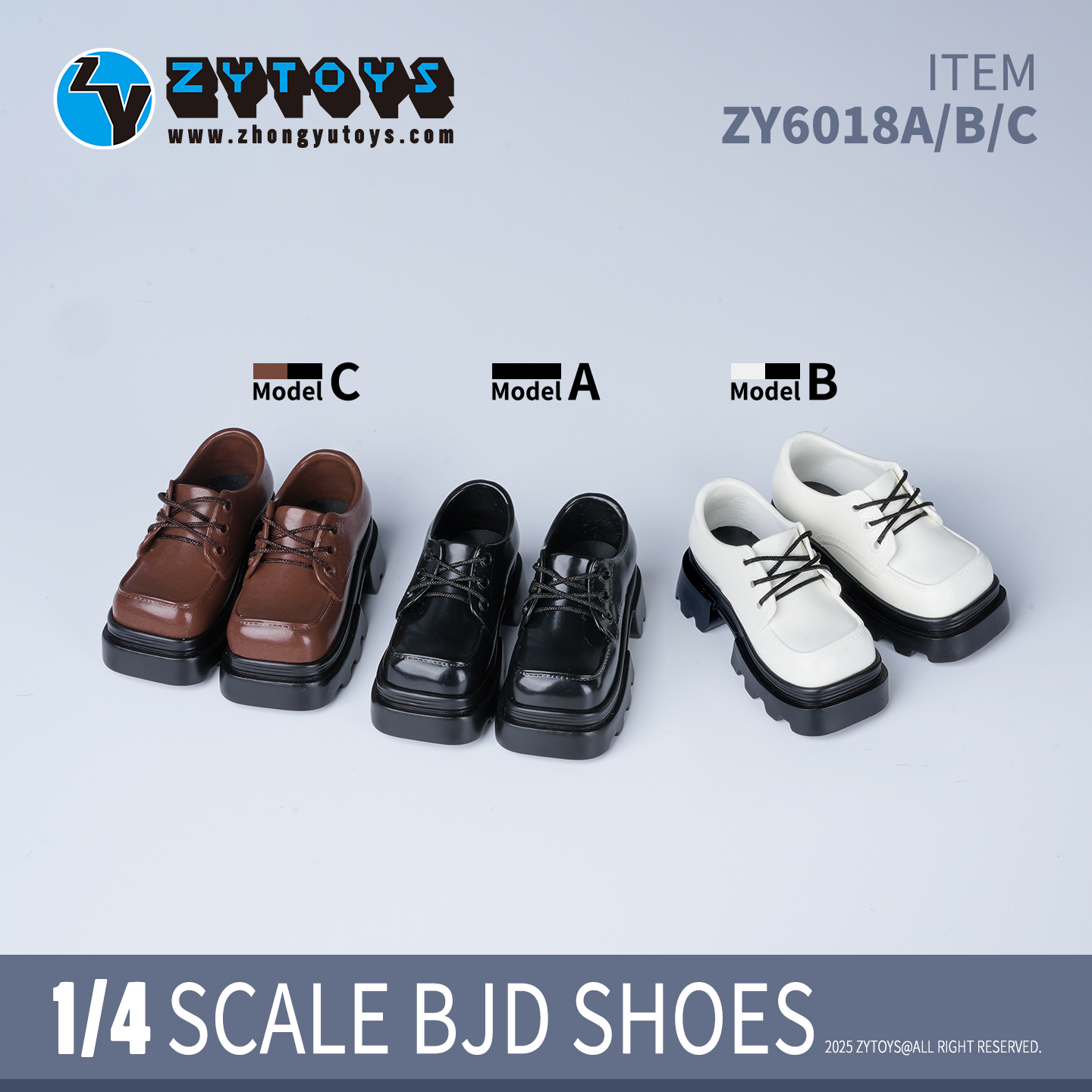 ZY6018方头厚底4分BJD娃鞋