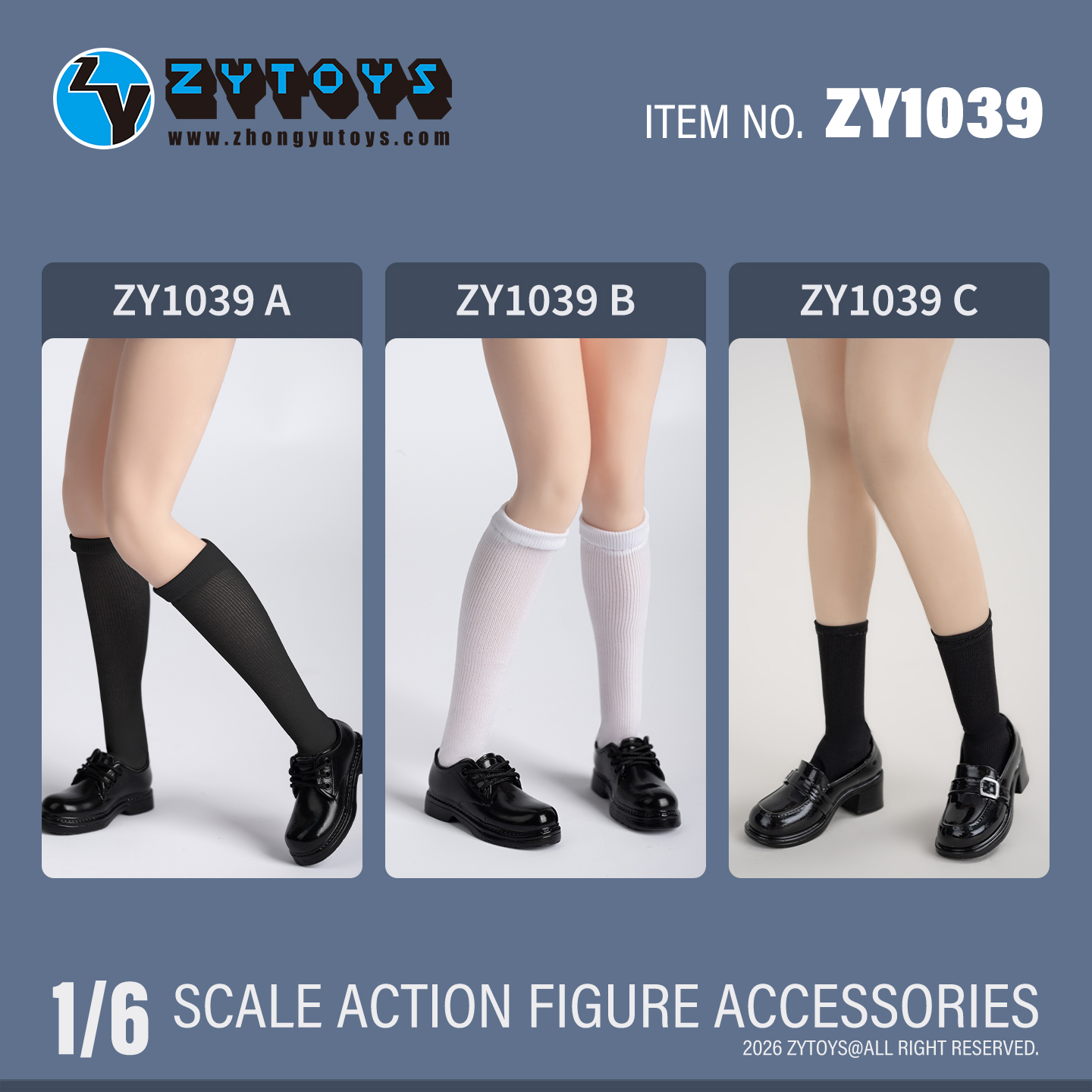 ZYTOYS 1/6 ZY1039 女款袜子 学生袜子
