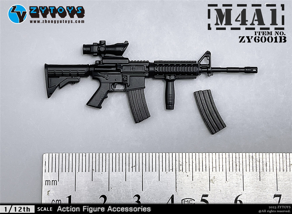 ZYTOYS 1/12武器系列（第一弹）MP5 M4 AK47..原色版(图3)